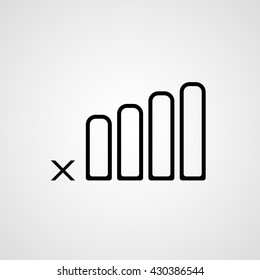 isolated no mobile connection network coverage bar vector icon