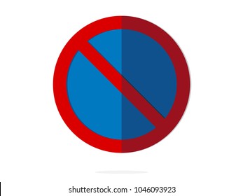 isolated no parking for UK road sign flat vector design paperwork