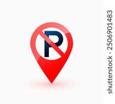isolated no parking zone pointer design vector
