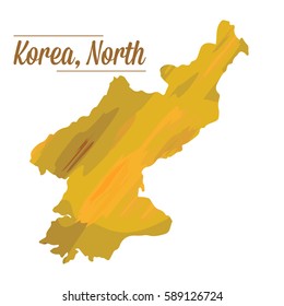 Isolated North Korean map on a white background, Vector illustration