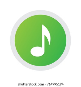 Isolated Note Icon Symbol On Clean Background. Vector Quaver Element In Trendy Style.