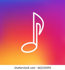 Isolated Note Outline Symbol On Clean Background. Vector Musical Sign Element In Trendy Style.