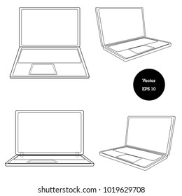 isolated notebook computer set,vector