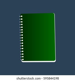 Isolated notebook icon on a blue background, Vector illustration