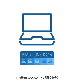 Isolated Notebook Outline. Desktop Vector Element Can Be Used For Notebook, Computer, Desktop Design Concept.