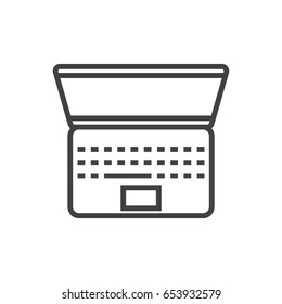 Isolated Notebook Outline Symbol On Clean Background. Vector Laptop Element In Trendy Style.