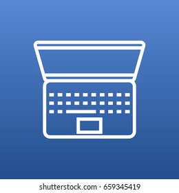 Isolated Notebook Outline Symbol On Clean Background. Vector Laptop Element In Trendy Style.