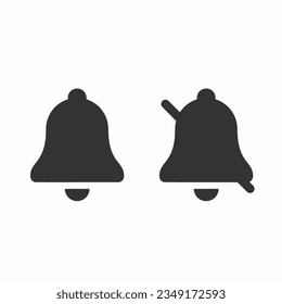 Isolated notification symbol with a plain background. Modern, straightforward, vector bell symbol for UI design of websites and mobile applications. a vector-based image