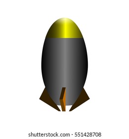 Isolated nuclear missile on a white background, Vector illustration