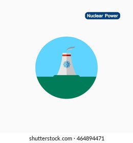 Isolated nuclear power plant icon on white background