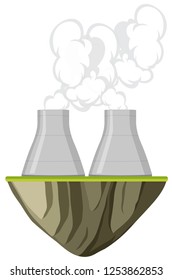 An isolated nuclear power plant illustration