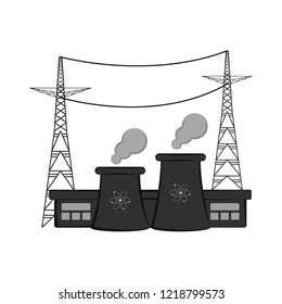 Isolated nuclear power plant. Vector illustration design