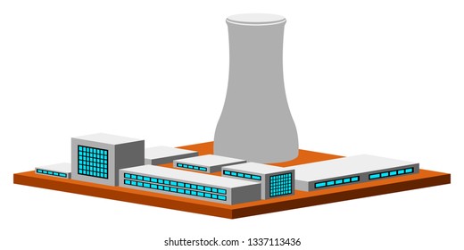 Isolated nuclear power plant. Vector illustration design