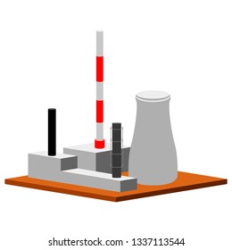 Isolated nuclear power plant. Vector illustration design