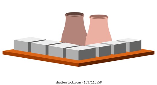 Isolated nuclear power plant. Vector illustration design