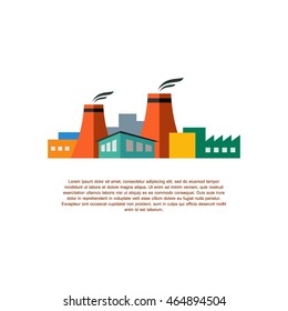 Isolated nuclear power plant. Vector Illustration