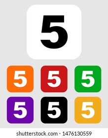 isolated number 5 icon on background,vector.