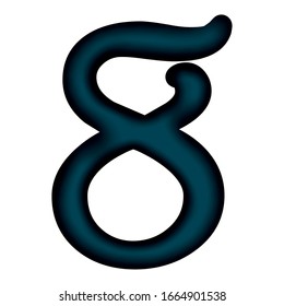Imagen número ocho aislada sobre fondo blanco - Vector
