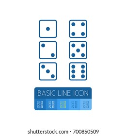 Isolated Number Outline. Cube Vector Element Can Be Used For Cube, Number, Square Design Concept.