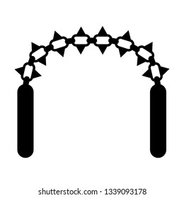 Isolated nunchaku icon image. Vector illustration design