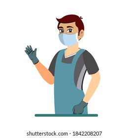 Isolated nurse wearing a face mask - Vector illustration