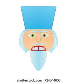 Isolated nutcracker soldier face on a white background, vector illustration