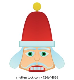 Isolated nutcracker soldier face on a white background, vector illustration