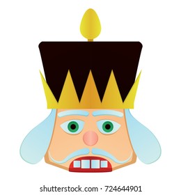 Isolated nutcracker soldier face on a white background, vector illustration