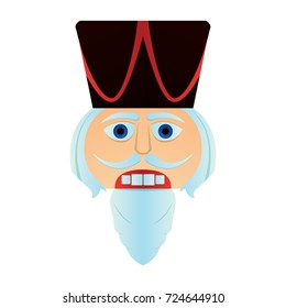 Isolated nutcracker soldier face on a white background, vector illustration