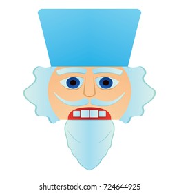 Isolated nutcracker soldier face on a white background, vector illustration