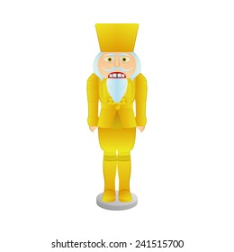an isolated nutcracker soldier on a white background