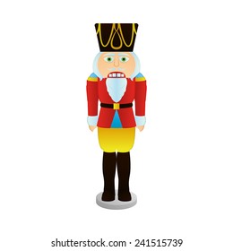 an isolated nutcracker soldier on a white background