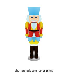 an isolated nutcracker soldier on a white background