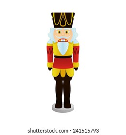 an isolated nutcracker soldier on a white background