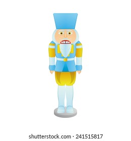 an isolated nutcracker soldier on a white background