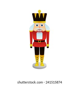 an isolated nutcracker soldier on a white background