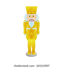 an isolated nutcracker soldier on a white background