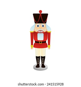 an isolated nutcracker soldier on a white background
