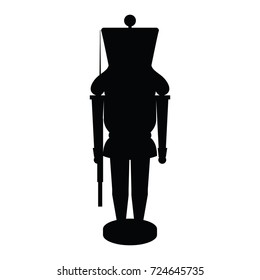 Isolated nutcracker soldier silhouette on a white background, vector illustration