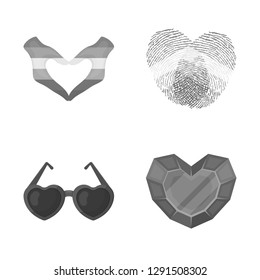 Isolated object of abstract and shape icon. Collection of abstract and love stock symbol for web.