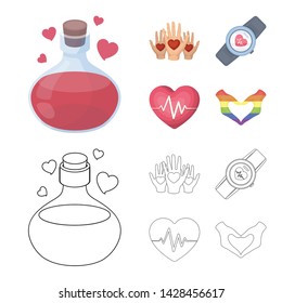 Isolated object of abstract and shape icon. Collection of abstract and love stock vector illustration.