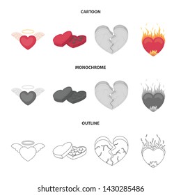 Isolated object of abstract and shape icon. Collection of abstract and love stock symbol for web.