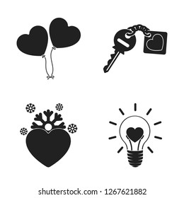 Isolated object of abstract and shape logo. Set of abstract and love stock vector illustration.