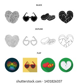 Isolated object of abstract and shape logo. Collection of abstract and love stock vector illustration.