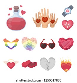 Isolated object of abstract and shape sign. Set of abstract and love stock vector illustration.