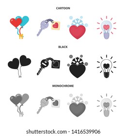 Isolated object of abstract and shape sign. Set of abstract and love stock symbol for web.