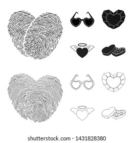 Isolated object of abstract and shape sign. Set of abstract and love stock vector illustration.