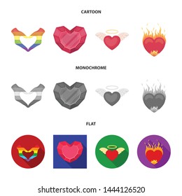 Isolated object of abstract and shape sign. Set of abstract and love stock symbol for web.