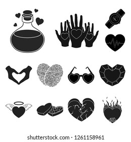 Isolated object of abstract and shape symbol. Collection of abstract and love stock symbol for web.