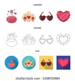 Isolated object of abstract and shape symbol. Collection of abstract and love stock symbol for web.